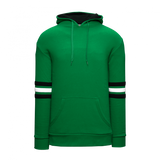 Athletic Knit (AK) A3050A-440 Kelly Green/Black/White 3-Stripe Adult Cotton Hooded Sweatshirt