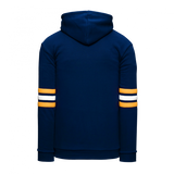 Athletic Knit (AK) A3050Y-460 Navy/Gold/White 3-Stripe Youth Cotton Hooded Sweatshirt