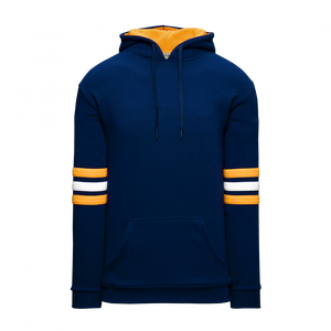 Athletic Knit (AK) A3050Y-460 Navy/Gold/White 3-Stripe Youth Cotton Hooded Sweatshirt