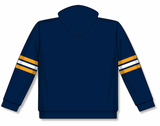 Athletic Knit (AK) A3050A-460 Navy/Gold/White 3-Stripe Adult Cotton Hooded Sweatshirt