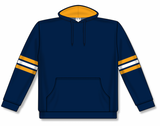 Athletic Knit (AK) A3050Y-460 Navy/Gold/White 3-Stripe Youth Cotton Hooded Sweatshirt