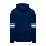 Athletic Knit (AK) A3050A-761 Navy/Sky Blue/White 3-Stripe Adult Cotton Hooded Sweatshirt