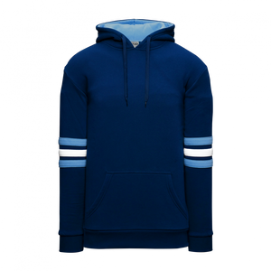 Athletic Knit (AK) A3050A-761 Navy/Sky Blue/White 3-Stripe Adult Cotton Hooded Sweatshirt