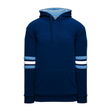 Athletic Knit (AK) A3050A-761 Navy/Sky Blue/White 3-Stripe Adult Cotton Hooded Sweatshirt