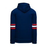 Athletic Knit (AK) A3050A-764 Navy/Red/White 3-Stripe Adult Cotton Hooded Sweatshirt