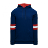 Athletic Knit (AK) A3050A-764 Navy/Red/White 3-Stripe Adult Cotton Hooded Sweatshirt