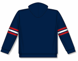 Athletic Knit (AK) A3050A-764 Navy/Red/White 3-Stripe Adult Cotton Hooded Sweatshirt