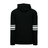 Athletic Knit (AK) A3050A-918 Black/Grey/White 3-Stripe Adult Cotton Hooded Sweatshirt