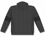 Athletic Knit (AK) A3050Y-930 Heather Charcoal/Black 3-Stripe Youth Cotton Hooded Sweatshirt