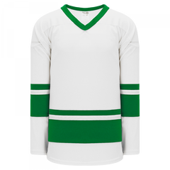 Athletic Knit (AK) H6400A-211 Adult White/Kelly Green League Hockey Jersey