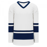 Athletic Knit (AK) H6400A-217 Adult White/Navy League Hockey Jersey - PSH Sports