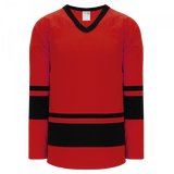 Athletic Knit (AK) H6400A-264 Adult Red/Black League Hockey Jersey - PSH Sports