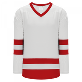 Athletic Knit (AK) H6500A-209 Adult White/Red League Hockey Jersey - PSH Sports