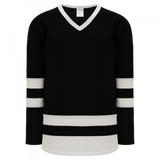 Athletic Knit (AK) H6500A-221 Adult Black/White League Hockey Jersey - PSH Sports