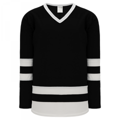 Athletic Knit (AK) H6500A-221 Adult Black/White League Hockey Jersey