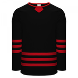 Athletic Knit (AK) H8000A-249 Adult Black/Red Select Hockey Jersey - PSH Sports