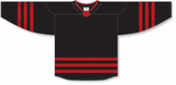 Athletic Knit (AK) H8000A-249 Adult Black/Red Select Hockey Jersey - PSH Sports