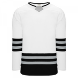 Athletic Knit (AK) H8000A-627 Adult White/Black/Grey Select Hockey Jersey