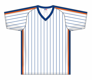 Athletic Knit (AK) Custom ZBA12-NYM6046 NY Mets White Pinstripe Sublimated Baseball Jersey