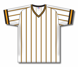 Athletic Knit (AK) Custom ZBA12-PIT6052 Pittsburgh Pirates White Pinstripe Sublimated Baseball Jersey