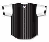 Athletic Knit (AK) Custom ZBA71-BA2401 Black with White Pinstripes Sublimated Baseball Jersey