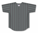 Athletic Knit (AK) Custom ZBA71-BA2402 Charcoal Grey with Seafoam Pinstripes Sublimated Baseball Jersey