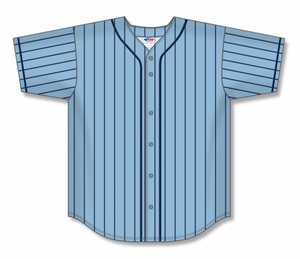 Athletic Knit (AK) Custom ZBA71-BA2404 Powder Blue with Navy Pinstripes Sublimated Baseball Jersey