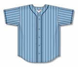 Athletic Knit (AK) Custom ZBA71-BA2404 Powder Blue with Navy Pinstripes Sublimated Baseball Jersey