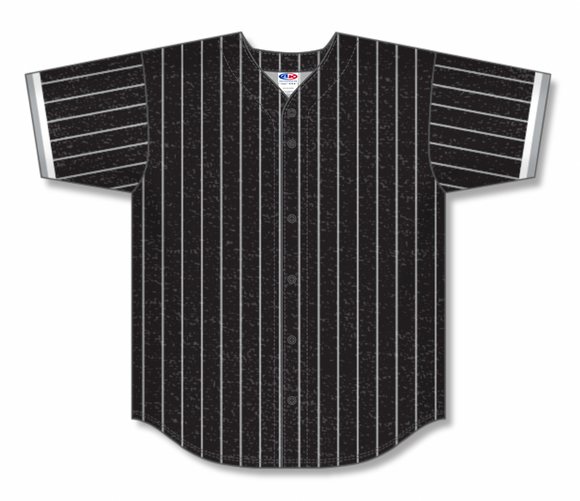 Athletic Knit (AK) Custom ZBA71-CHW6016 Chicago White Sox Black with White Pinstripes Sublimated Baseball Jersey