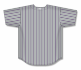 Athletic Knit (AK) Custom ZBA71-COL6022 Colorado Rockies Grey with Purple Pinstripes Sublimated Baseball Jersey