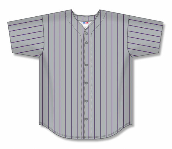 Athletic Knit (AK) Custom ZBA71-COL6022 Colorado Rockies Grey with Purple Pinstripes Sublimated Baseball Jersey