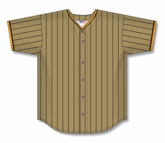 Athletic Knit (AK) Custom ZBA71-SD6059 San Diego Padres Tan Pinstripe Baseball Jersey