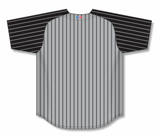 Athletic Knit (AK) Custom ZBA72-BA2405 Grey Pinstripe Baseball Jersey