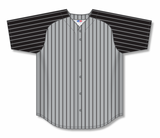 Athletic Knit (AK) Custom ZBA72-BA2405 Grey Pinstripe Baseball Jersey