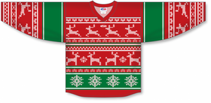 Athletic Knit (AK) Custom ZH101-CHR2403 Sublimated Ugly Christmas Sweater Hockey Jersey