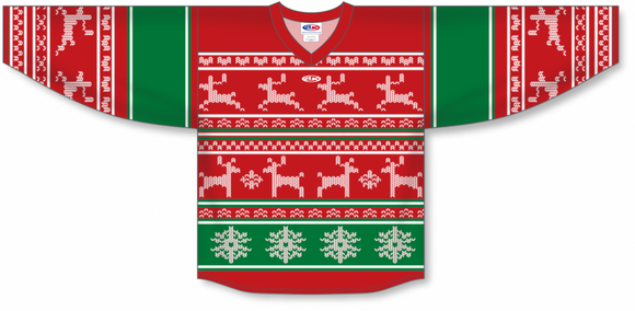 Athletic Knit (AK) Custom ZH101-CHR2403 Sublimated Ugly Christmas Sweater Hockey Jersey