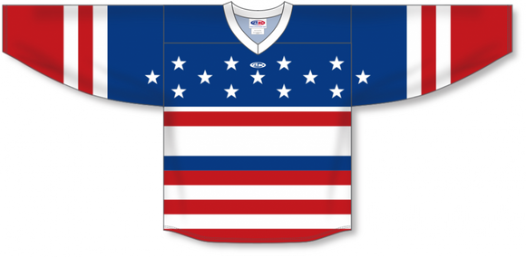 Athletic Knit (AK) Custom ZH101-NYA3046 New York Americans Sublimated Royal Blue Hockey Jersey