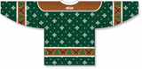 Athletic Knit (AK) Custom ZH101-CHR2404 Dark Green Christmas Sweater Sublimated Hockey Jersey