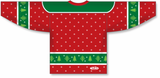 Athletic Knit (AK) Custom ZH101-CHR2405 Sublimated Red Christmas Sweater Hockey Jersey