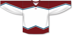 Athletic Knit (AK) Custom ZH111-COL605C Colorado Avalanche White Sublimated Hockey Jersey