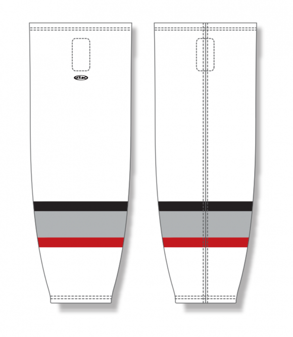 Athletic Knit (AK) Custom ZH711-ADT2002 2020 Adirondack Thunder White Sublimated Mesh Ice Hockey Socks