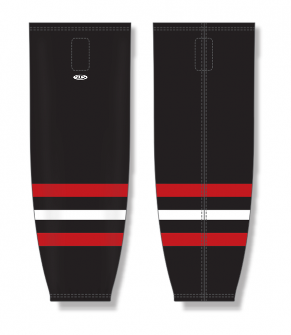 Athletic Knit (AK) Custom ZH711-ALA2404 2024 Allen Americans Alternate Black Sublimated Mesh Ice Hockey Socks