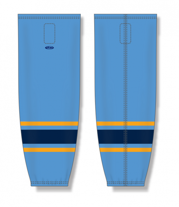 Athletic Knit (AK) Custom ZH711-ATG2009 2020 Atlanta Gladiators Alternate Sky Blue Sublimated Mesh Ice Hockey Socks