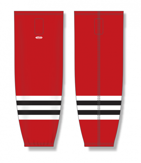 Athletic Knit (AK) Custom ZH711-IND2370 2023 Indy Fuel Alternate Red Sublimated Mesh Ice Hockey Socks