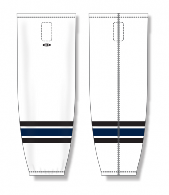 Athletic Knit (AK) Custom ZH711-JAX2033 2020 Jacksonville Icemen White Sublimated Mesh Ice Hockey Socks