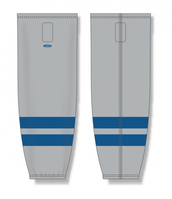 Athletic Knit (AK) Custom ZH711-JAX2034 2020 Jacksonville Icemen Alternate Grey Sublimated Mesh Ice Hockey Socks