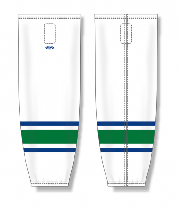 Athletic Knit (AK) Custom ZH711-KAL2037 2020 Kalamazoo Wings Alternate White Sublimated Mesh Ice Hockey Socks