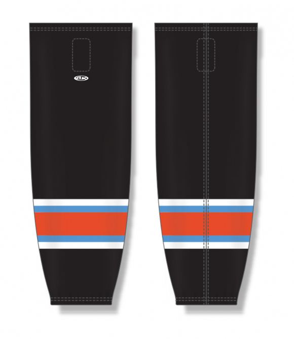 Athletic Knit (AK) Custom ZH711-KCM1910 2019 Kansas City Mavericks Black Sublimated Mesh Ice Hockey Socks