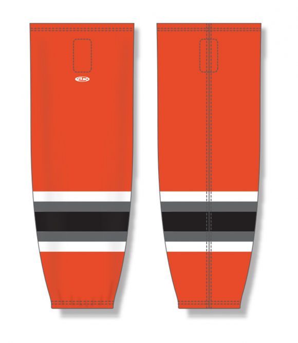 Athletic Knit (AK) Custom ZH711-KCM2326 2022 Kansas City Mavericks Burnt Orange Sublimated Mesh Ice Hockey Socks