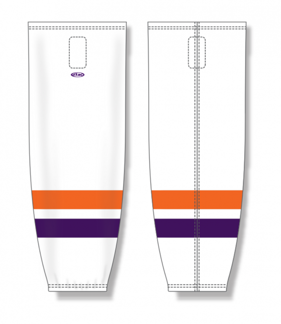 Athletic Knit (AK) Custom ZH711-OSB2052 2020 Orlando Solar Bears White Sublimated Mesh Ice Hockey Socks